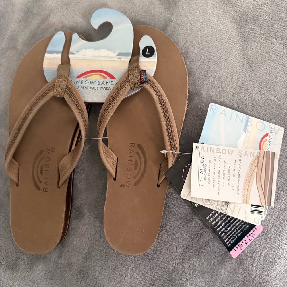 Rainbow Brown Flip Flops